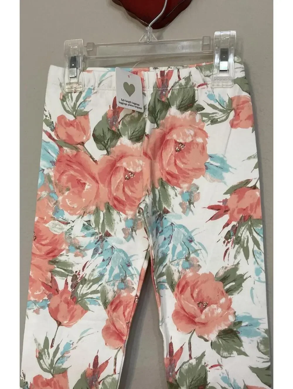 The Children’s Place Girls 5t White Floral Pull-On Cotton Leggings NWT! A2458